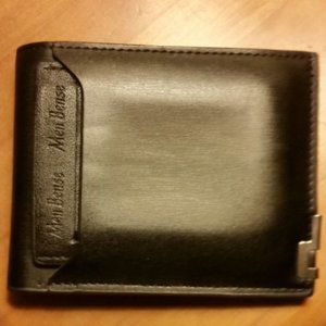 black leather wallet W/ card case, Men Bense, bi-fold